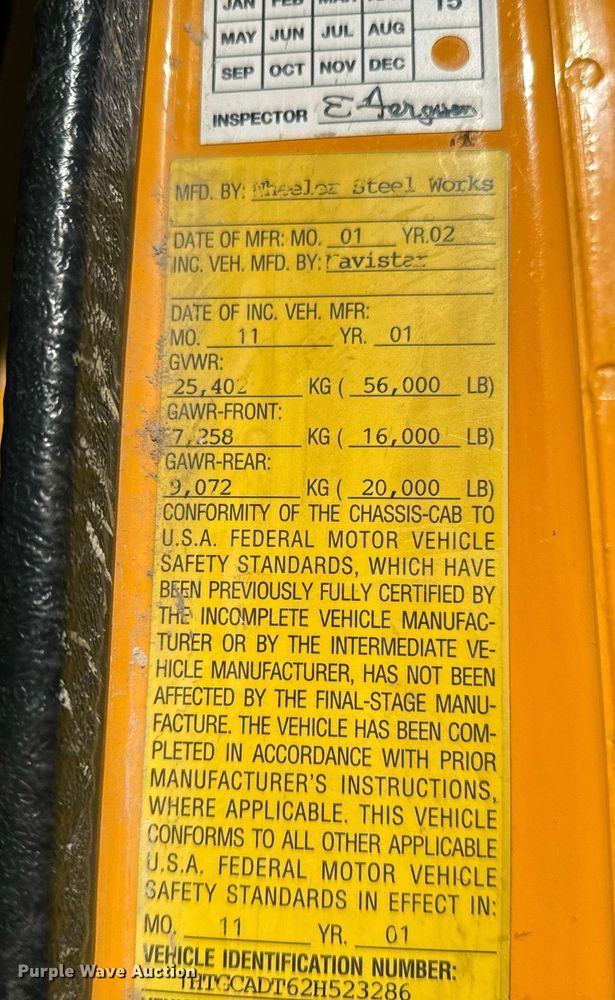 image for item GG9952 2002 International 2554  dump truck