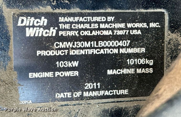 image for item GG9993 2011 Ditch Witch JT3020 Mach 1  directional boring unit