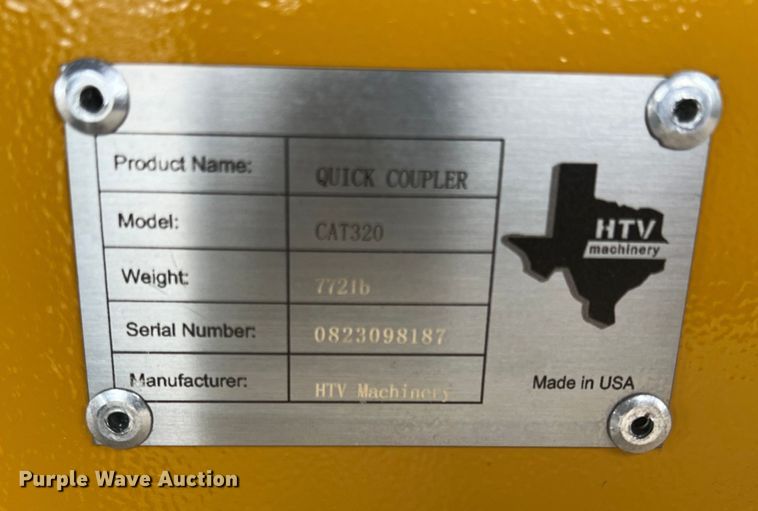 image for item JT9041 HTV Machinery CAT320  excavator quick coupler
