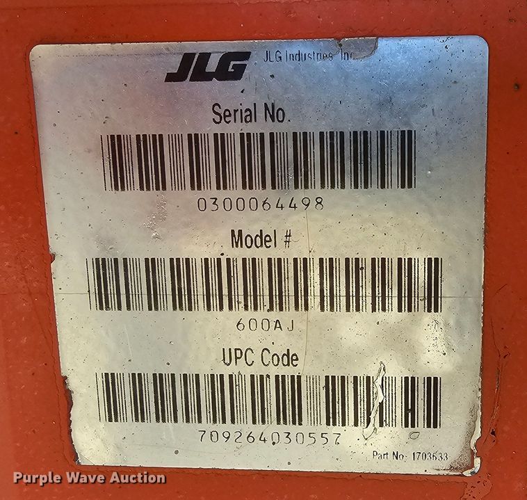 image for item KG9522 2002 JLG 600AJ  boom lift