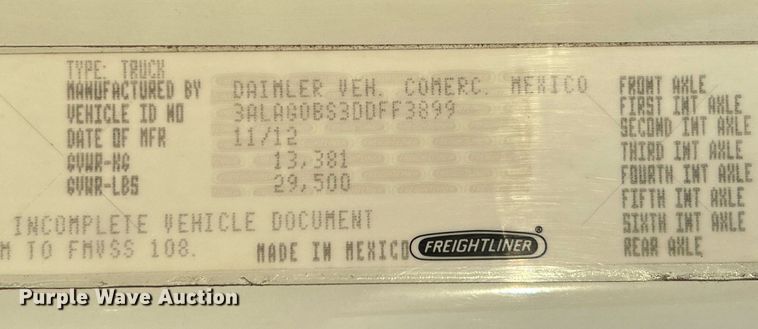 image for item KH9660 2013 Freightliner 108SD  utility / service truck