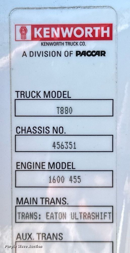 image for item KT9111 2021 Kenworth T880  dump truck