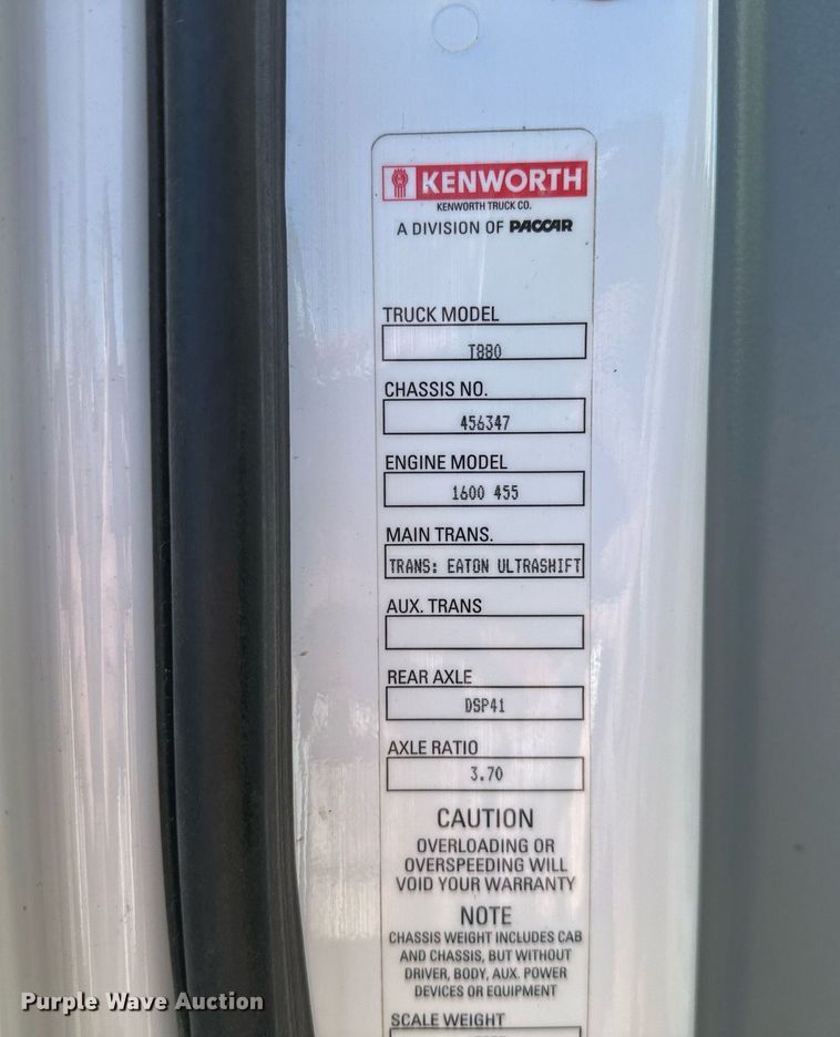 image for item KT9112 2021 Kenworth T880  dump truck