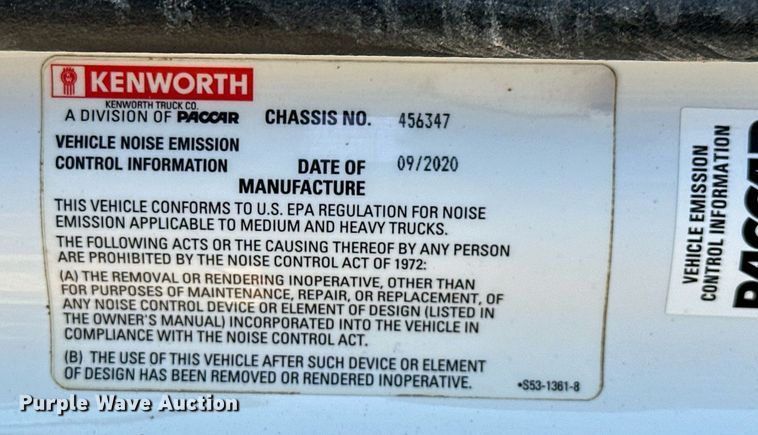 image for item KT9112 2021 Kenworth T880  dump truck