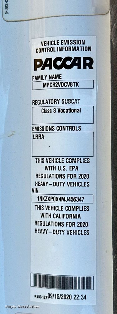 image for item KT9112 2021 Kenworth T880  dump truck