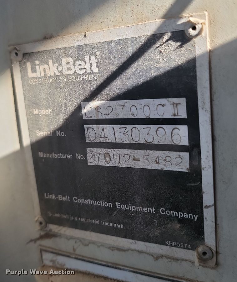 image for item KT9954 1993 Link Belt LS2700CII  excavator