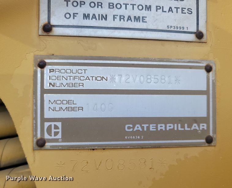 image for item KT9976 1985 Caterpillar 140G  motor grader