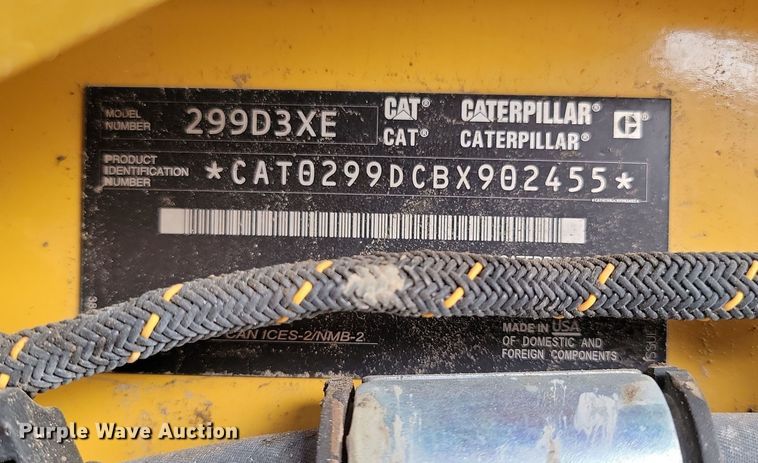 image for item KT9988 2021 Caterpillar 299D3XE  tracked skid steer loader