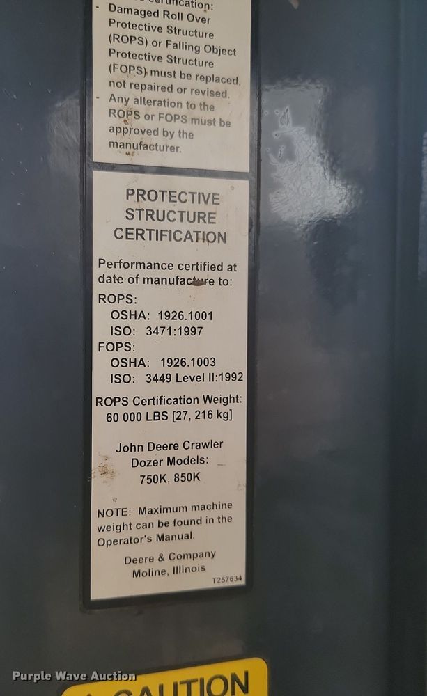 image for item KU9017 2014 John Deere 850K LGP  dozer