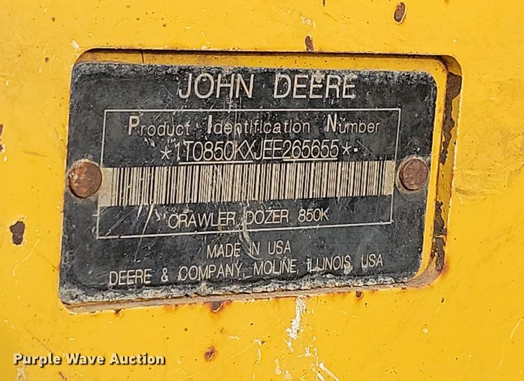 image for item KU9017 2014 John Deere 850K LGP  dozer
