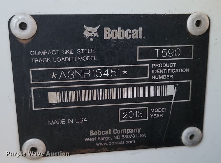 image for item KU9027 2013 Bobcat T590  tracked skid steer loader