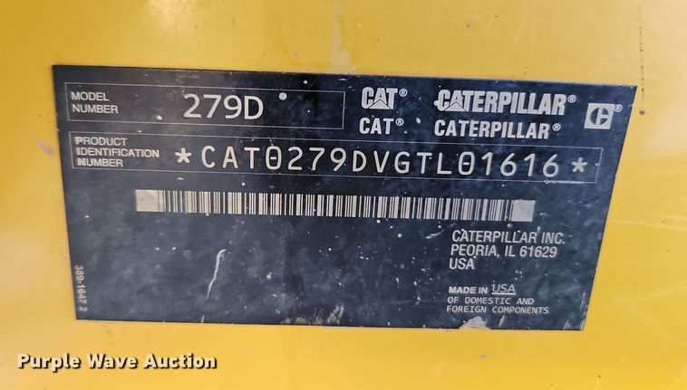 image for item LB9636 2015 Caterpillar 279D  tracked skid steer loader