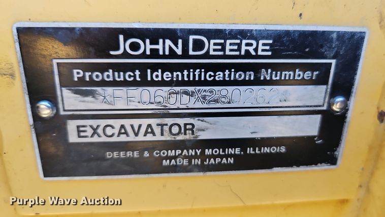 image for item LB9672 2009 John Deere 60D  mini excavator