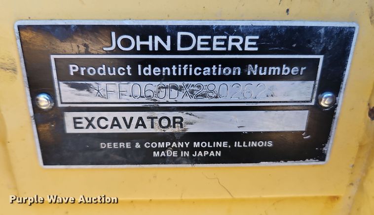 image for item LB9672 2009 John Deere 60D  mini excavator