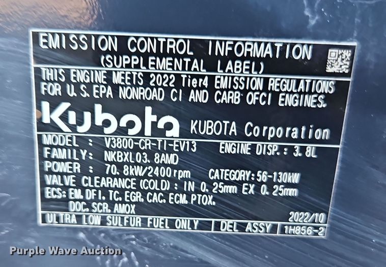 image for item LB9674 2022 Kubota SVL97-2  tracked skid steer loader