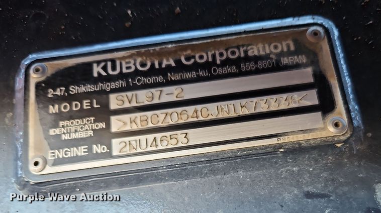 image for item LB9674 2022 Kubota SVL97-2  tracked skid steer loader