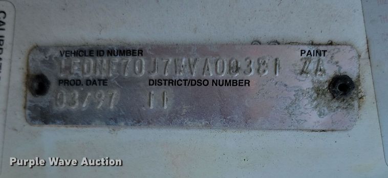 image for item LD9053 1998 Ford F700  flatbed truck