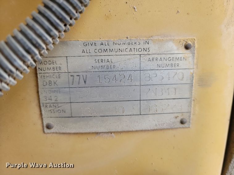 image for item LD9067 1980 Caterpillar D8K  dozer