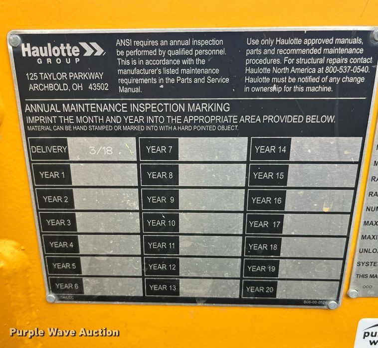 image for item LD9825 2018 Haulotte 4527A  boom lift