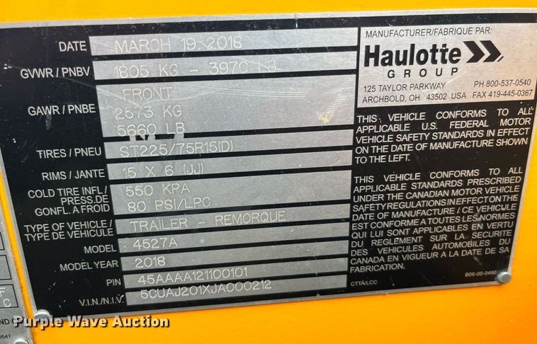 image for item LD9825 2018 Haulotte 4527A  boom lift