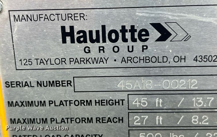 image for item LD9825 2018 Haulotte 4527A  boom lift