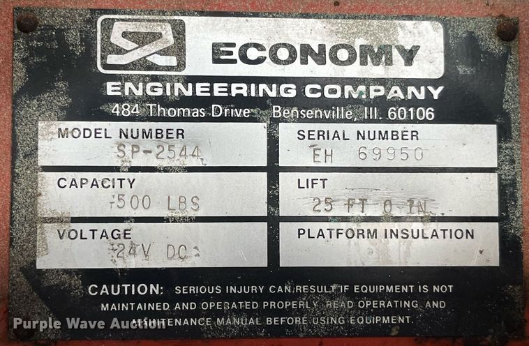 image for item LD9912 Economy SP-2544  scissor lift