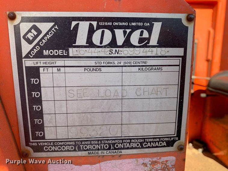 image for item LH9610 Tovel TL6-44-42  telehandler