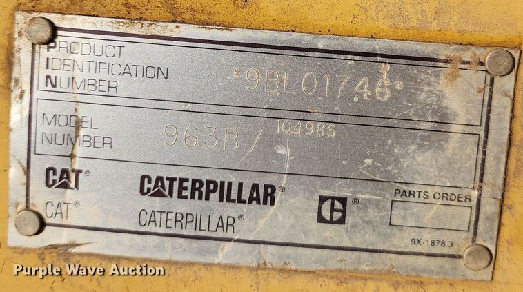 image for item LJ9388 1997 Caterpillar 963B  track loader
