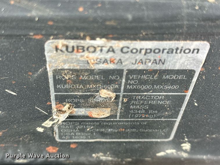 image for item LK9623 2019 Kubota MX5400DST  MFWD tractor