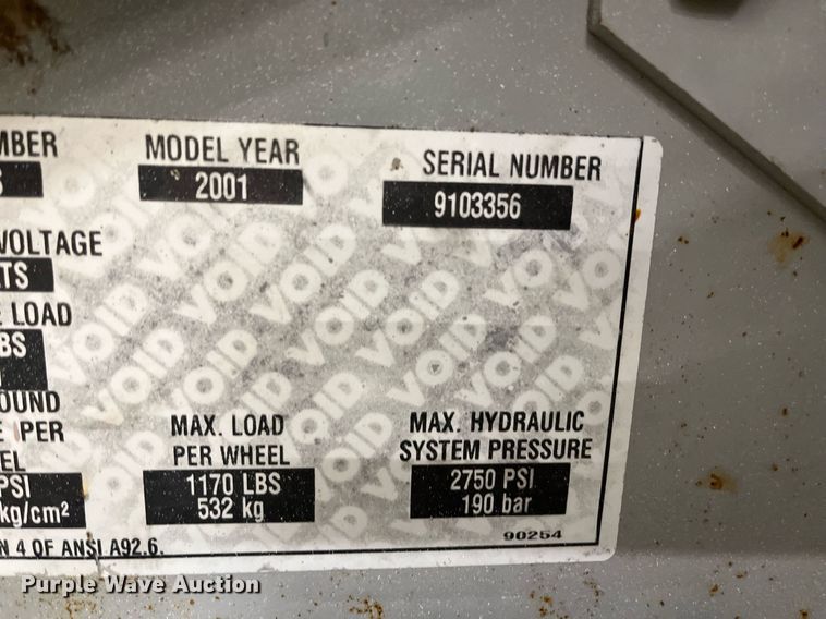 image for item LK9637 2001 Mec 1932ES  scissor lift