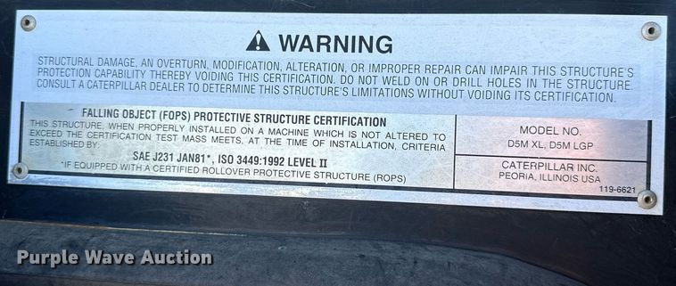 image for item LK9640 1999 Caterpillar D5M XL  dozer