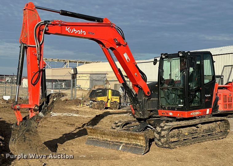 image for item LK9689 2022 Kubota KX080-4S2  mini excavator