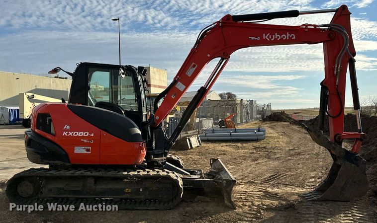 image for item LK9689 2022 Kubota KX080-4S2  mini excavator