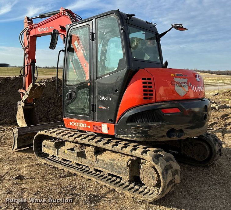 image for item LK9689 2022 Kubota KX080-4S2  mini excavator