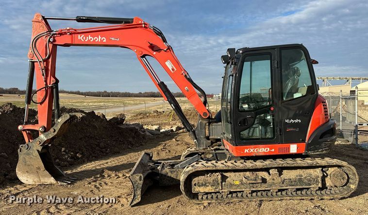 image for item LK9689 2022 Kubota KX080-4S2  mini excavator