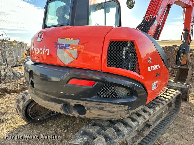 image for item LK9689 2022 Kubota KX080-4S2  mini excavator
