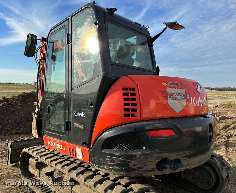 image for item LK9689 2022 Kubota KX080-4S2  mini excavator