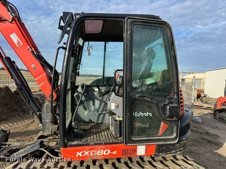 image for item LK9689 2022 Kubota KX080-4S2  mini excavator
