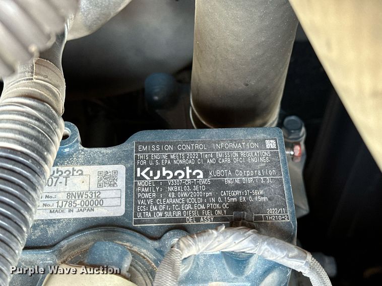 image for item LK9689 2022 Kubota KX080-4S2  mini excavator