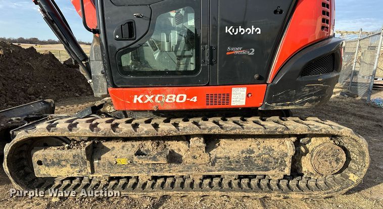 image for item LK9689 2022 Kubota KX080-4S2  mini excavator