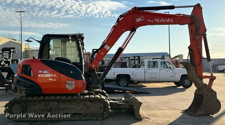 image for item LK9690 2021 Kubota KX080-4S2  mini excavator