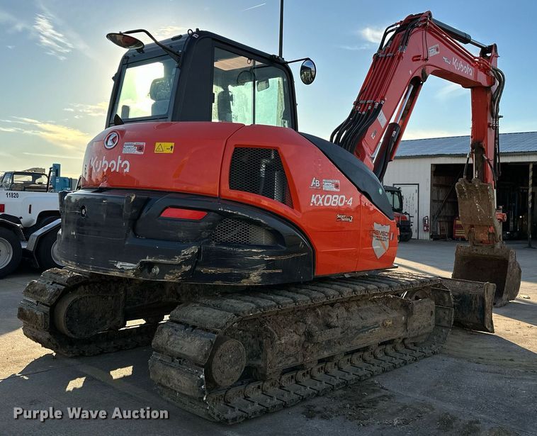 image for item LK9690 2021 Kubota KX080-4S2  mini excavator