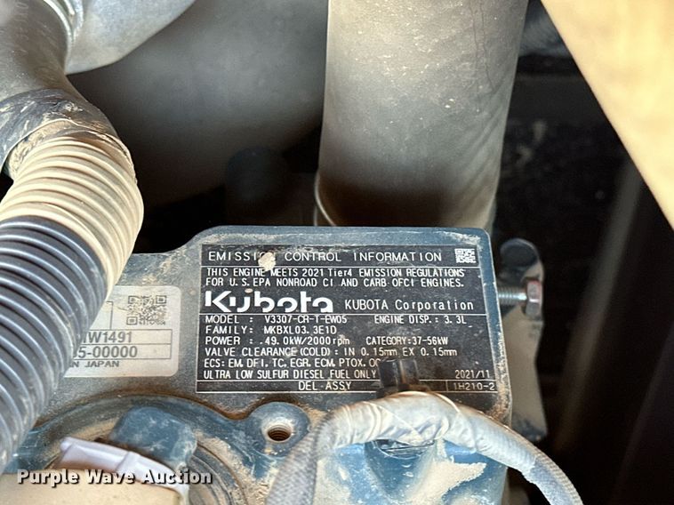 image for item LK9690 2021 Kubota KX080-4S2  mini excavator