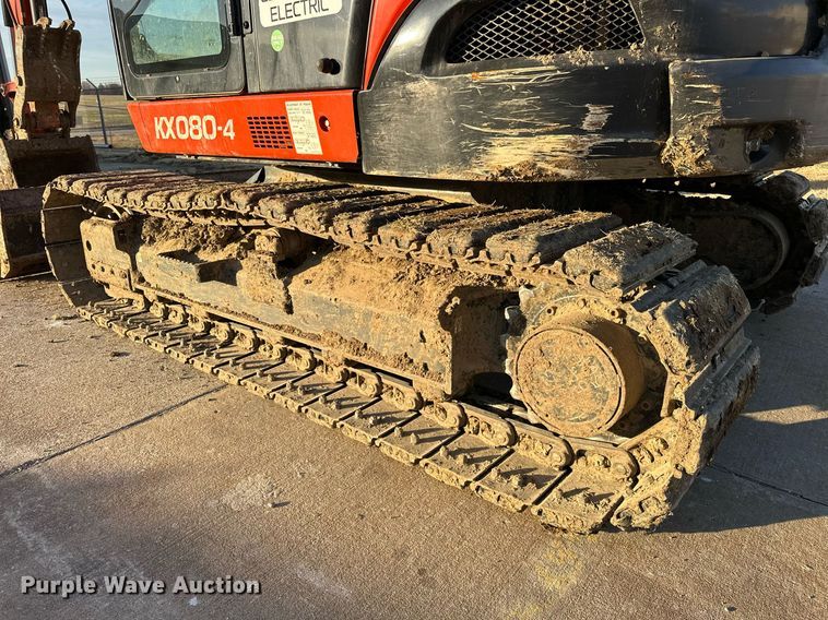 image for item LK9690 2021 Kubota KX080-4S2  mini excavator