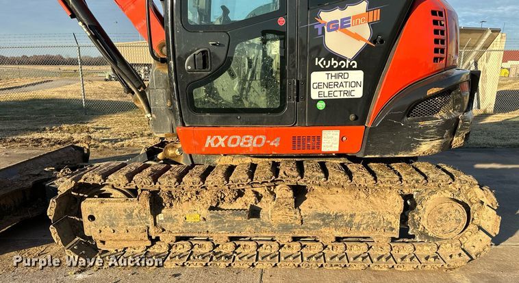 image for item LK9690 2021 Kubota KX080-4S2  mini excavator
