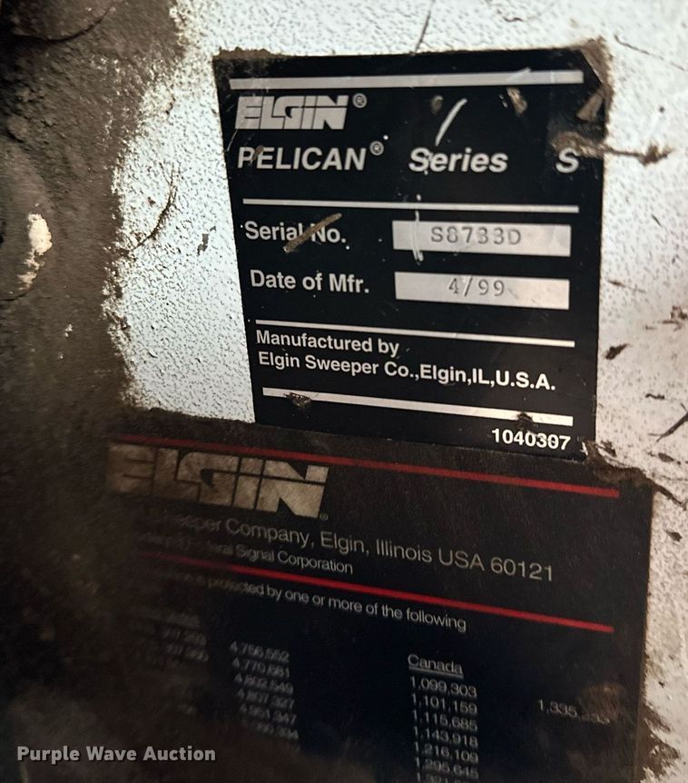 image for item LO9339 1999 Elgin Pellican series SF  sweeper