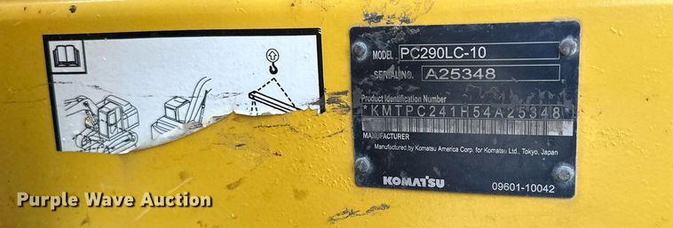 image for item LO9351 2013 Komatsu PC290LC-10  long reach excavator