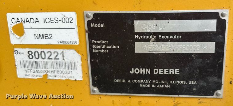 image for item LO9354 2017 John Deere 245G LC  excavator