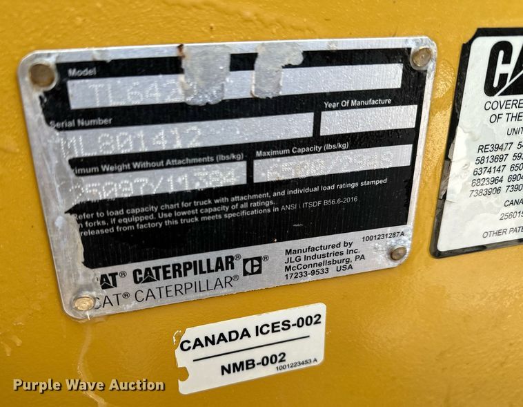 image for item LO9376 2019 Caterpillar TL642D  telehandler