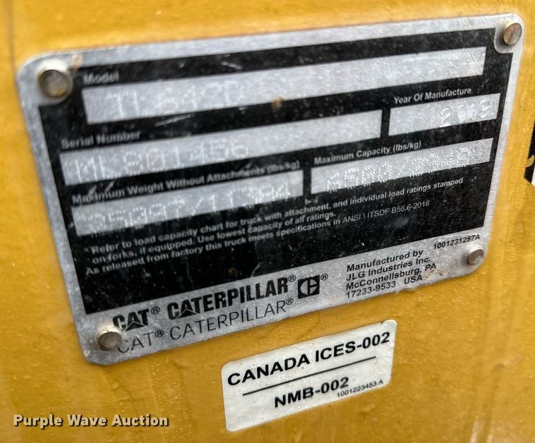 image for item LO9377 2019 Caterpillar TL642D  telehandler